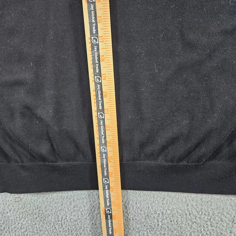 Brooks Brothers Stretch Mens Large Black‎ Long Sleeve Polo Sweater Cotton Blend